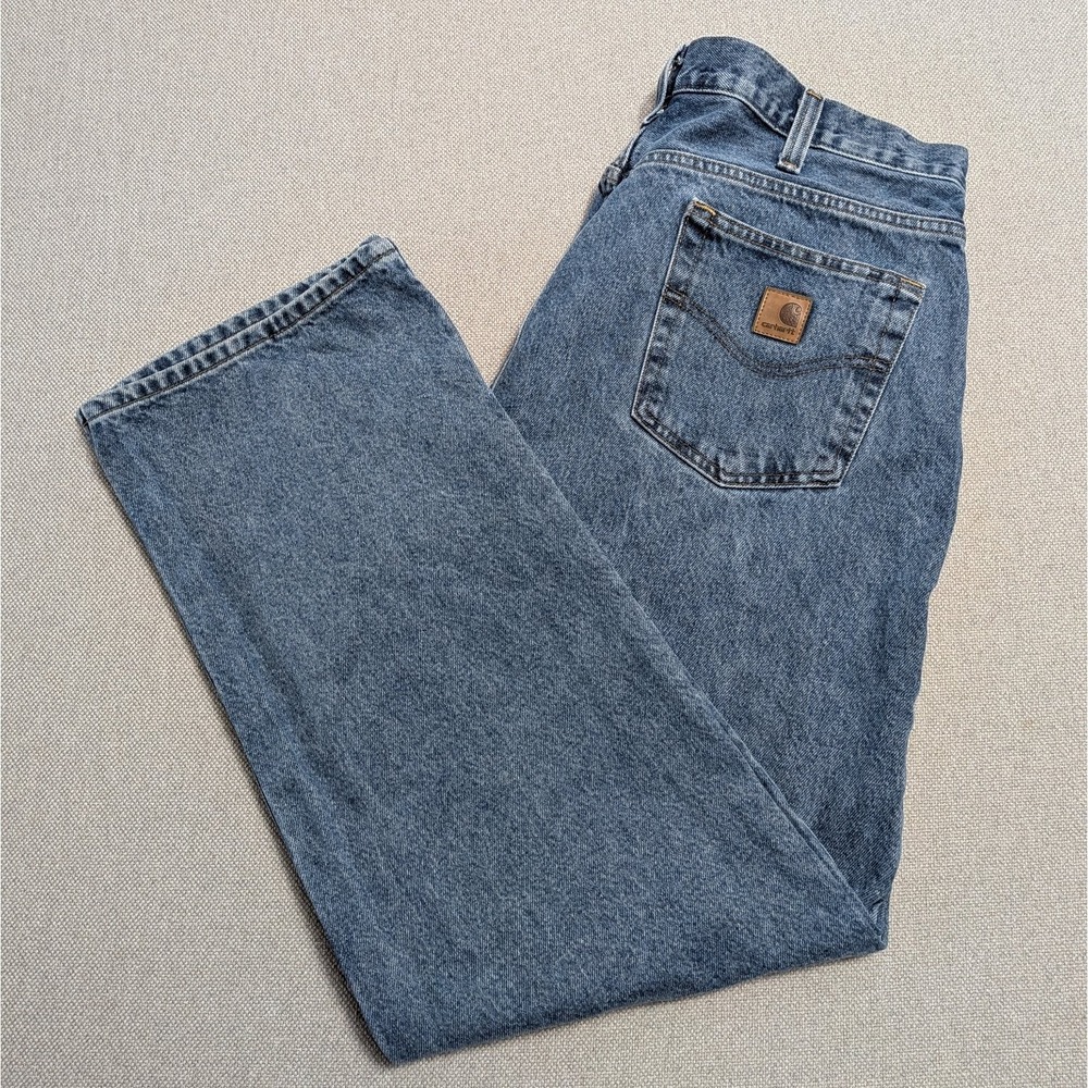 Carhartt Men's Loose Fit Blue Denim Jeans 40x32 Workwear Baggy 2013 100% Cotton